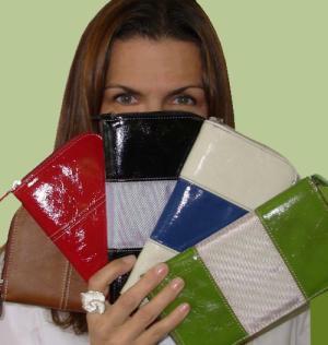 COQUETTE RED: Designer Marita Hayes-Brown with a sample of the label's revamped product.